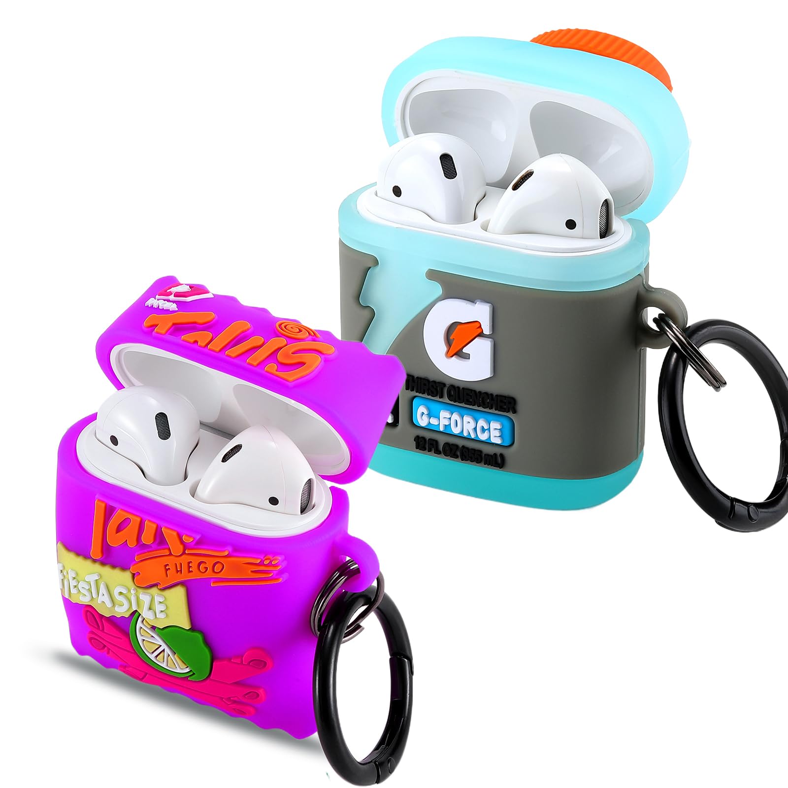 [2Pack] Gedicht for Airpods 2nd Generation Case, Funny 3D Cartoon Candy Energy Bottle Design Silicone Soft Cases for Airpods Case 2nd/1st Gen, with Keychain Kids Women Men for Airpods Case