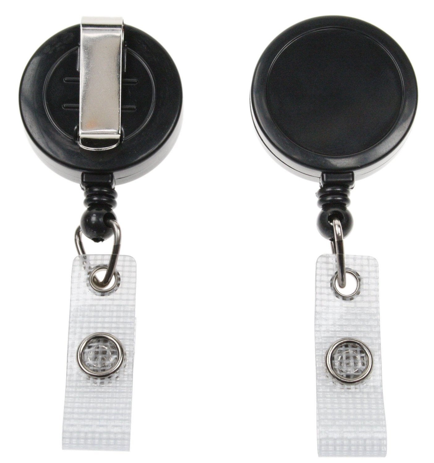 Customcard ltd Mini Black Badge Reel Yo Yo Retractable ID Badge Card Holder x 50