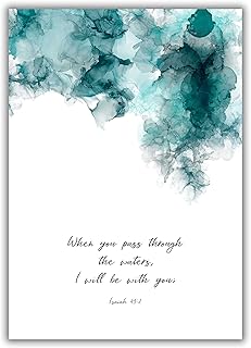 Isaiah 43 Wall Art, Modern Bible Verse Quote, Watercolour Scripture Print, Abstract Gift A4 UNFRAMED, Crafty Cow Design