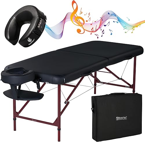 Master Massage Zephyr - Mesa de masaje de aluminio ultraligera, plegable, profesional, portátil, altura ajustable, fácil de instalar, con funda de