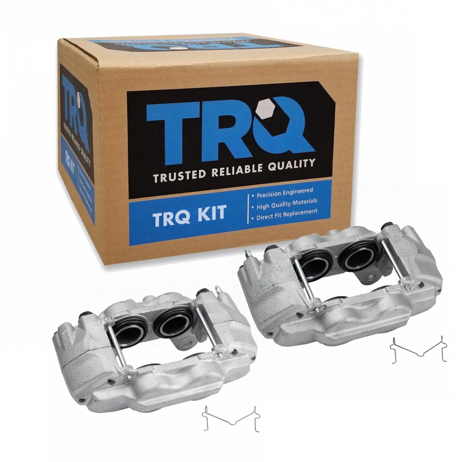 TRQ Front Driver and Passenger Side Brake Caliper Set Caliper Brackets