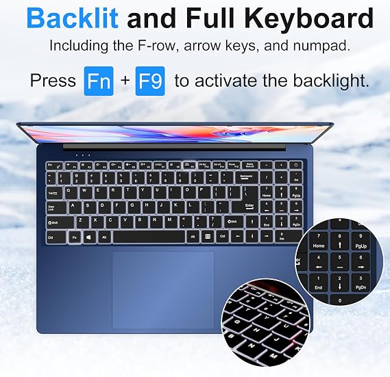 NIAKUN Gaming Laptop,16 Inch Laptops Computer with 16GB RAM 512GB SSD,Intel N150 (4C/4T),2026 Windows 11 Pro & Office Included,Backlit Keyboard,Portable Laptop used for Gaming College Student Business