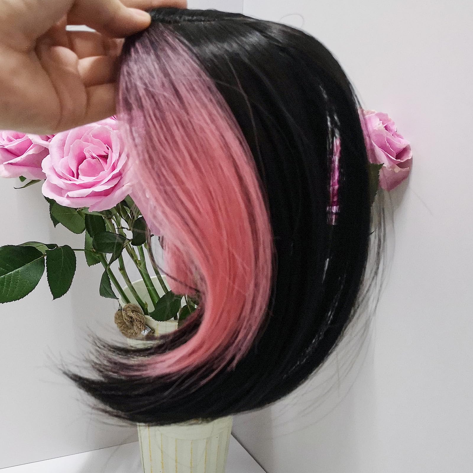 Amazon.co.jp: ハイライトカラー前髪ウイッグ 女性用部分ウィッグ