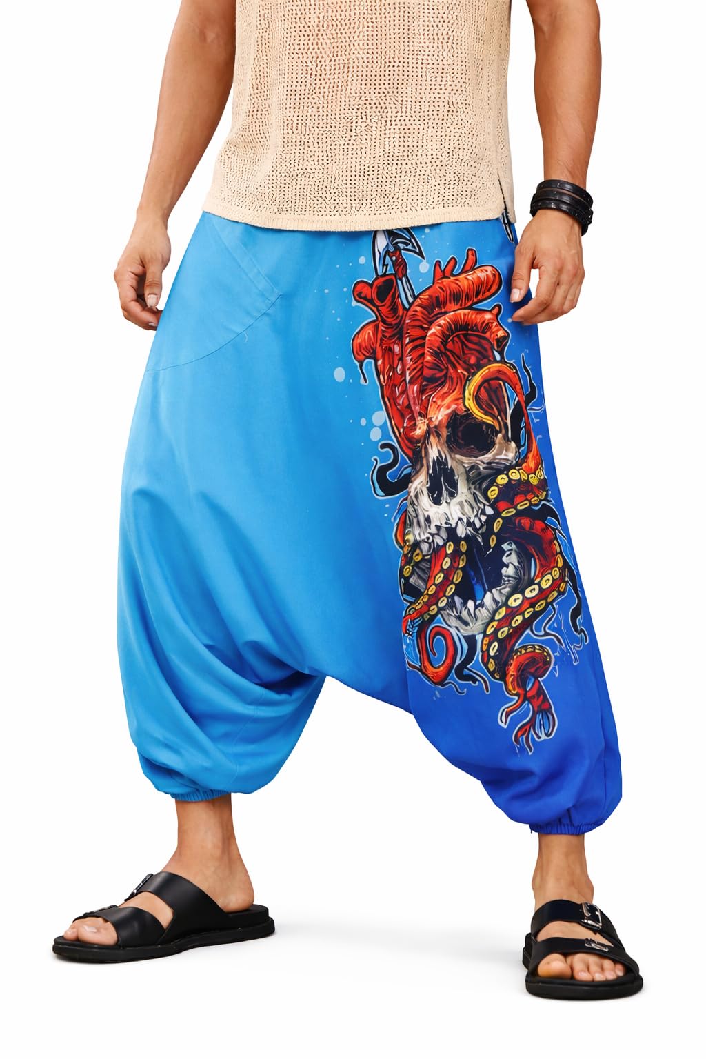 Men's Regular & Plus Size Drop Crotch Loose Boho Yoga Harem Pants-image-33