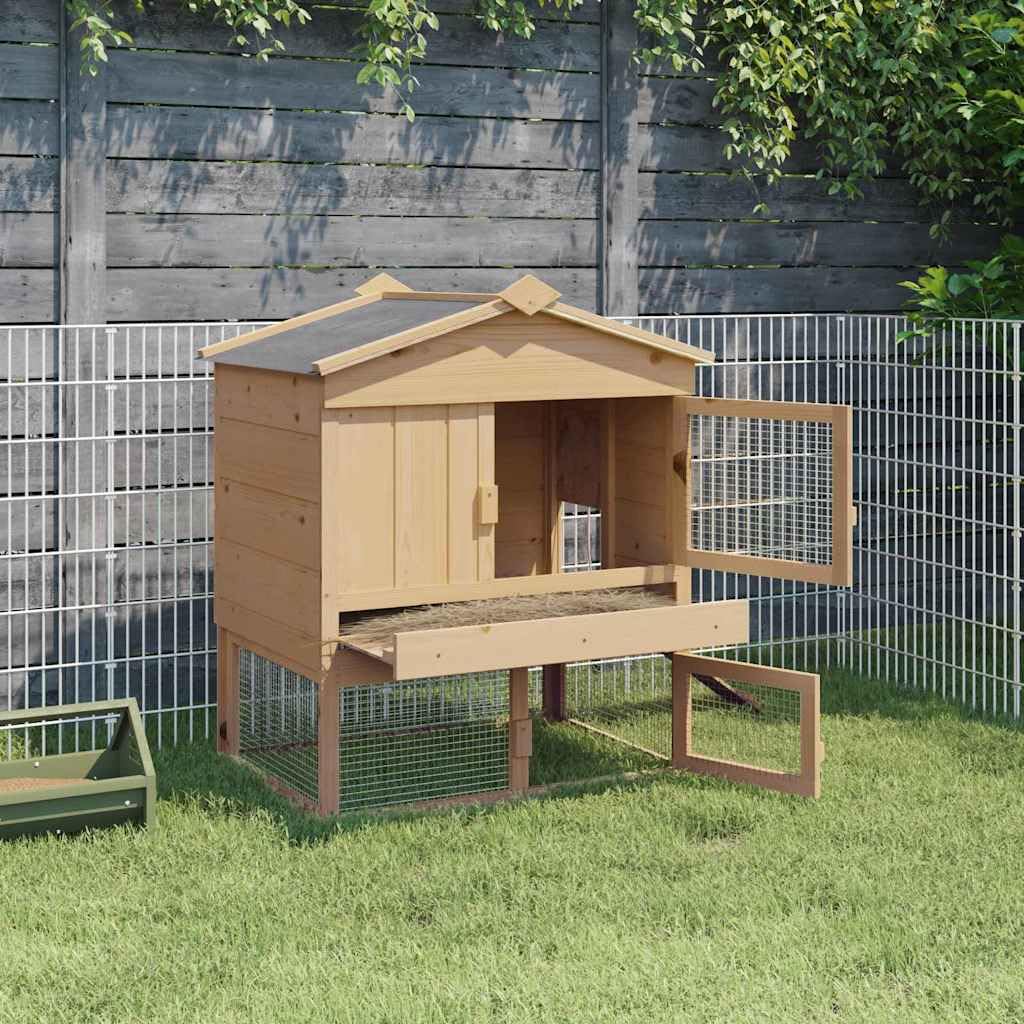 Gallinero Madera pino macizo Marrón 75 x 60 x 89 cm | Puerta con cerradura, techo a intemperies, fácil de limpiar, abrigo exterior duradero