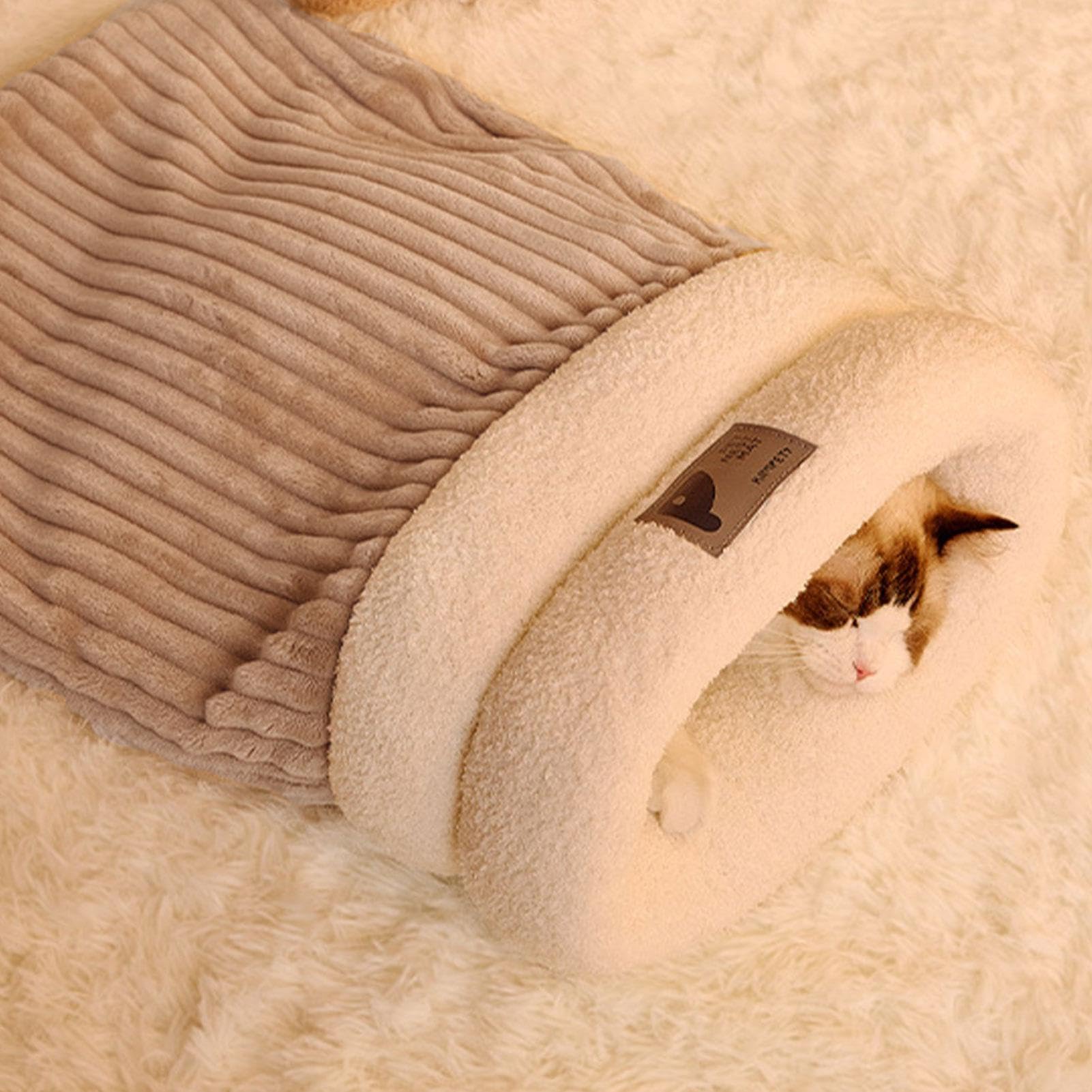 Generico Cat Bed Cave | Semi-Enclosed Pet Bed | Dog Bed Sleeping Bag, Camping Pet Bed, Warming Pad Sack, Comfortable Cat Bed, Small Dog Sleeping Bag, Indoor Dog Bed, Pet Bed for Winter
