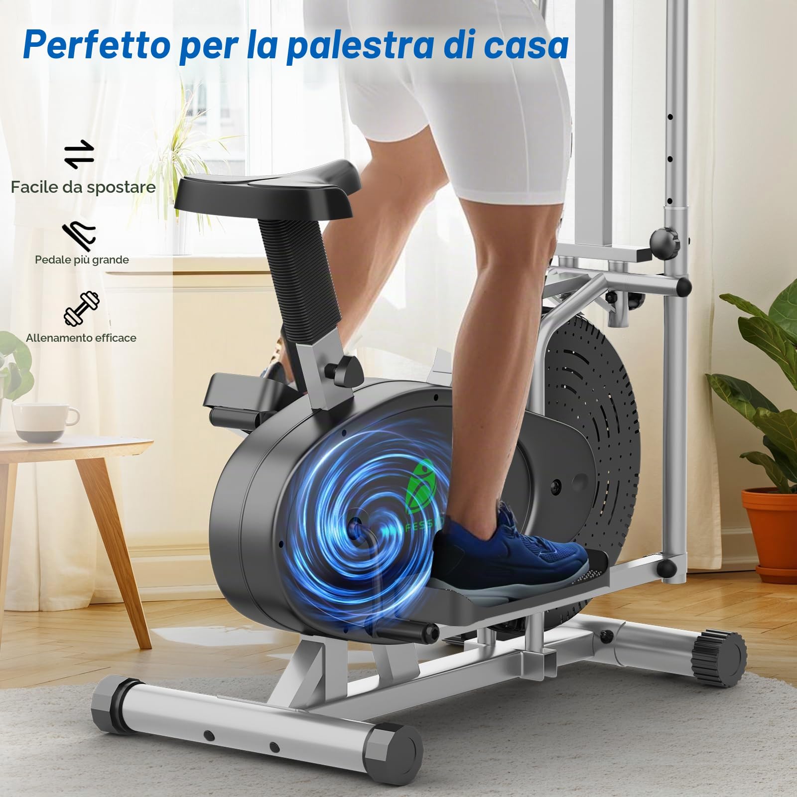 Yonisee 2-in-1 Ellittica Da Casa, Macchina Ellittiche Con Sedile Ergonomico, Resistenza Regolabile, Monitor LCD, Pedale Antiscivolo, Sensore Di Frequenza Cardiaca, Stepper Ellittico Aerobico