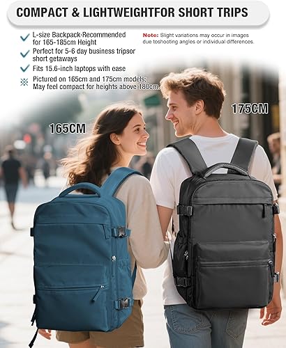 Vista 163 de VECAVE Mochila de viaje para laptop, mochila aprobada para vuelos,Mochila deportiva para universidad casual, A-Negro, Mochila para laptop