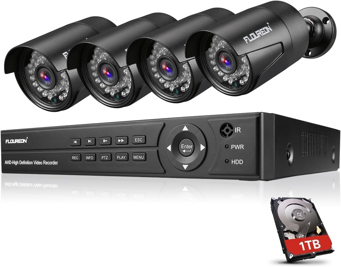 FLOUREON DVR Video Kit de vigilancia (8CH 1080N AHD DVR +...