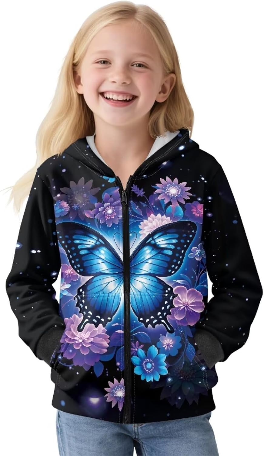 Bulopur Girls Hoodies Thick Fleece Lined Sweatshirt Long Sleeve Hoodie with Pockets Trendy Sweater Kids Winter Coats