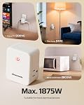 DEWENWILS Remote Control Outlet, Wireless Light Switch with 2 Side Outlets, No Interference Remote Outlet Switch, No Wiring, 15A/1875W, 100 FT Range, Compact Design, Programmable