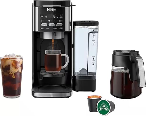 Ninja DualBrew Pro - Cafetera de goteo para café caliente y helado (renovado)  Compatible con cápsulas K-Cup  3 estilos de preparación (clásica,