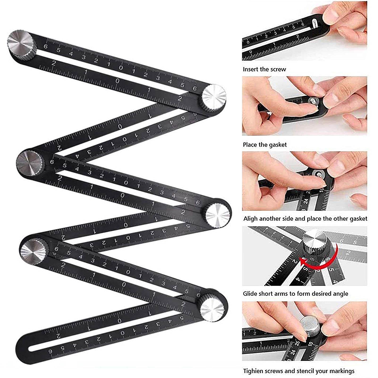 DIY Craftsmen Builder Tool 1x Universal Ruler Multi Angle Ultimate ...