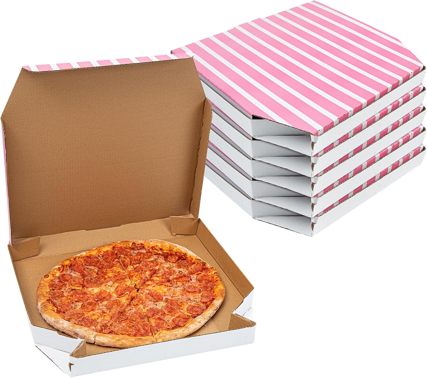 Restaurantware Pink Printed Corrugated Pizza Box, 16.3 x 16.1 In, 50 Pack