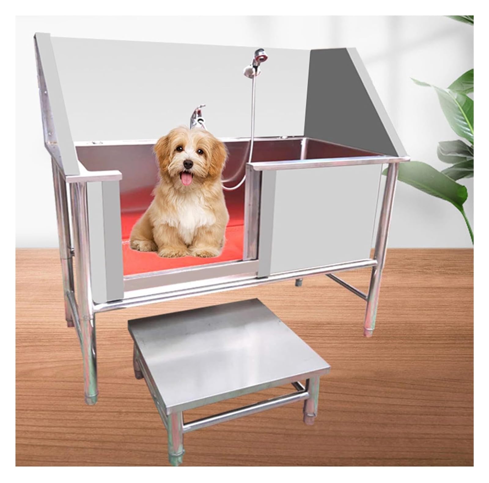 Stainless Steel Dog Grooming Tub,Professional Dog Bathing Station,Dog Cat Pet Grooming Bath Tub,Dog Washing Station,Dog Bathtub,Wash Shower Sink With Faucet,Grooming Bathtub Station(120cm/47.2in)