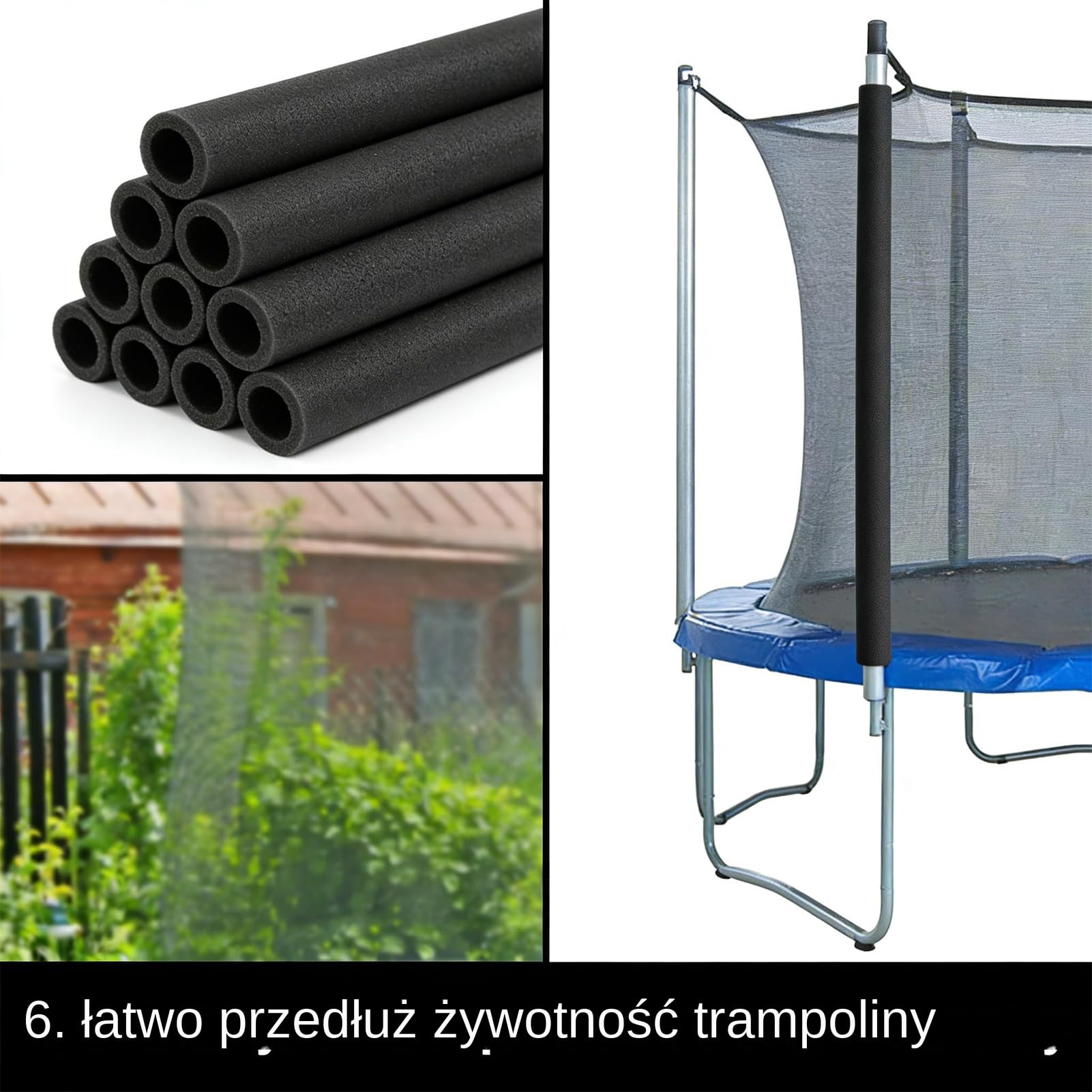 Osłony Na Drążki Trampoliny Wodoodporne Części Zamienne 40 Cm 12 Sztuk