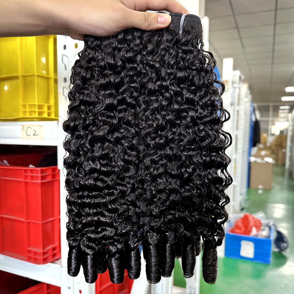 PerisModa 15A Raw Burmese Curly Bundles Human Hair 3PC 16 18 20 Inches 100% Unprocessed Virgin Burmese Curly Bundle with Spiral Curly End Quick Weave Real Human Hair Extensions for Women Natural Black