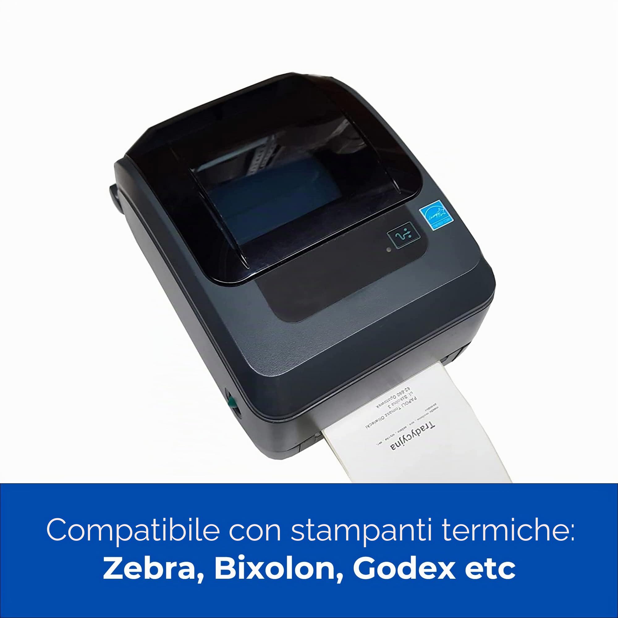 Etichette termiche bianche su rotolo 100 × 100 mm – 500 pezzi, adesive permanentemente, etichette per codici a barre autoadesive per etichettatura