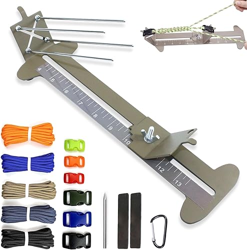 Miniatura 12 de KOKKOYA Kit de herramientas de plantilla de cuerda de paracaídas, herramientas de tejido, accesorios de telar, máquina de manualidades con 5