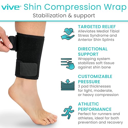 Miniatura 2 de Vive Férula de compresión (par) - Soporte ajustable para aliviar el dolor, apoyo y recuperación - Manga de compresión inferior de la pantorrilla -