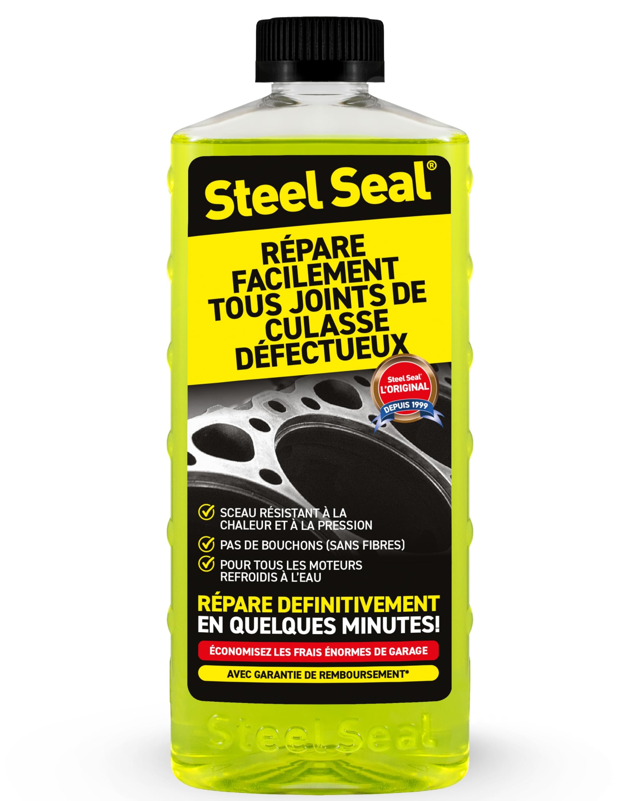 Steel Seal Réparateur de Joint de Culasse – Stoppe Les Fuites de Liquide de Refroidissement et Protège Le Moteur – Compatible avec Tous Les Moteurs à Circuit de Refroidissement Liquide