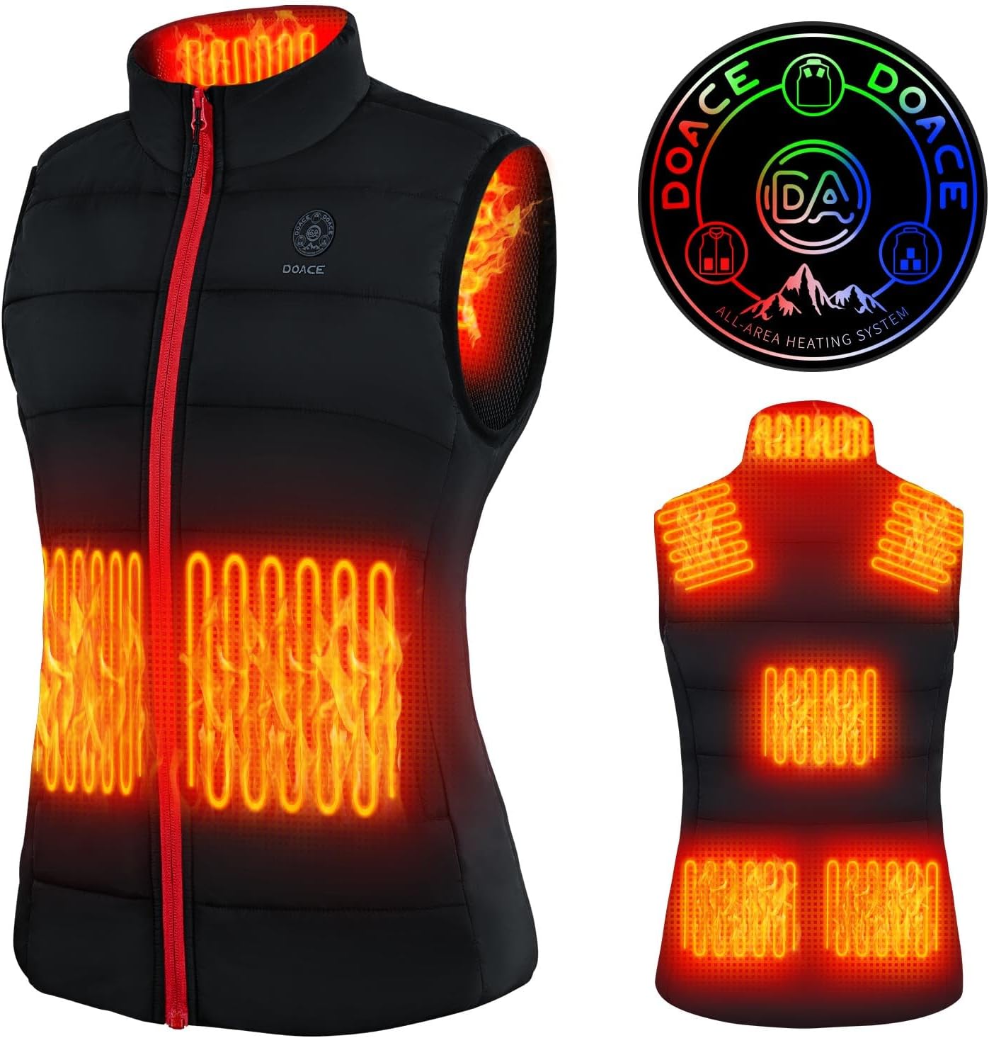 DOACE Heated Vest for Women and Men, Smart Electric Heating Vest Rechargeable, Battery Not Included