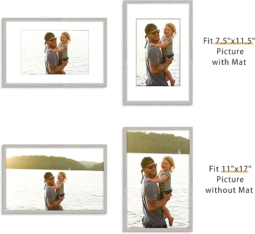 Miniatura 600 de Picrit - Juego de 12 portarretratos de 5 x 7 pulgadas para colgar en la pared o exhibir sobre una mesa, para fotos de 4 x 6 con paspartú o 5 x 7