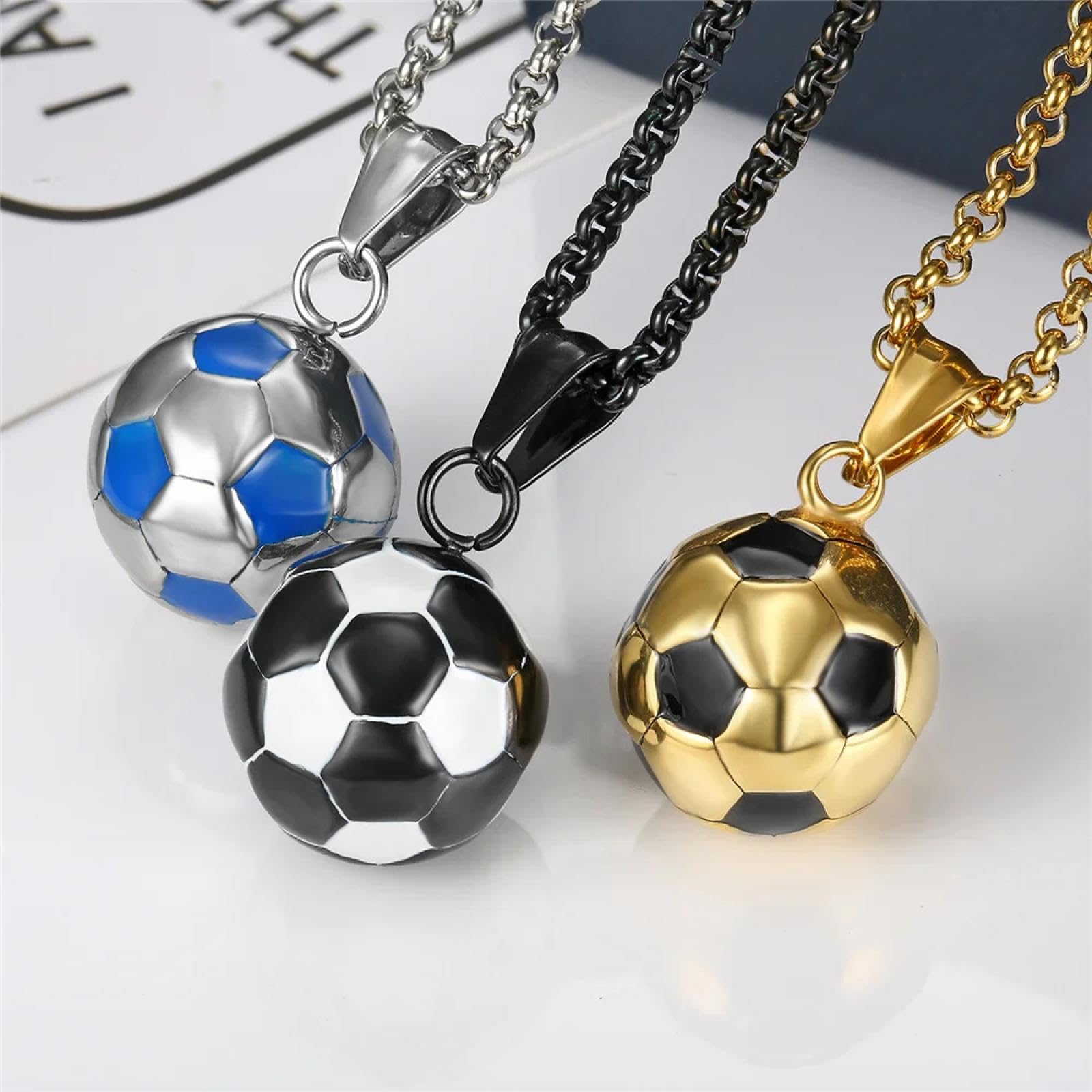 SiVaji Necklace Halskette Ketten Schmuck Herren Frauen Anhänger Necklacefußball Halskette Fußball Anhänger Halsketten Hip Hop Frauen Männer