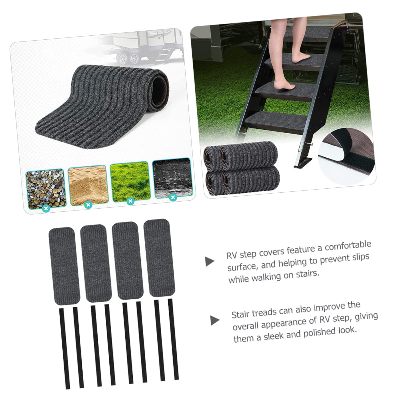 Marchepied En Acier Pour Caravane Ou Camping-car - Charge Max 150 Kg - Dimensions 45x64x38 Cm - Surface Antidérapante - 9