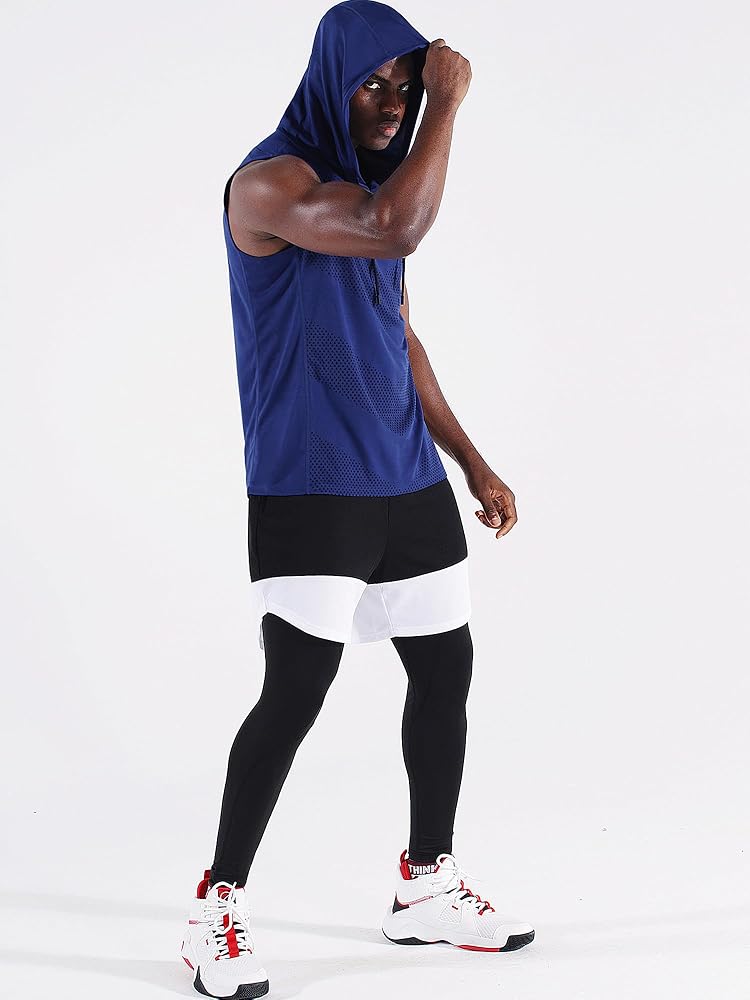 Débardeur Homme Sport Sans Manches Maillot Séchage Rapide Respirant - Noir-Orange - Sport