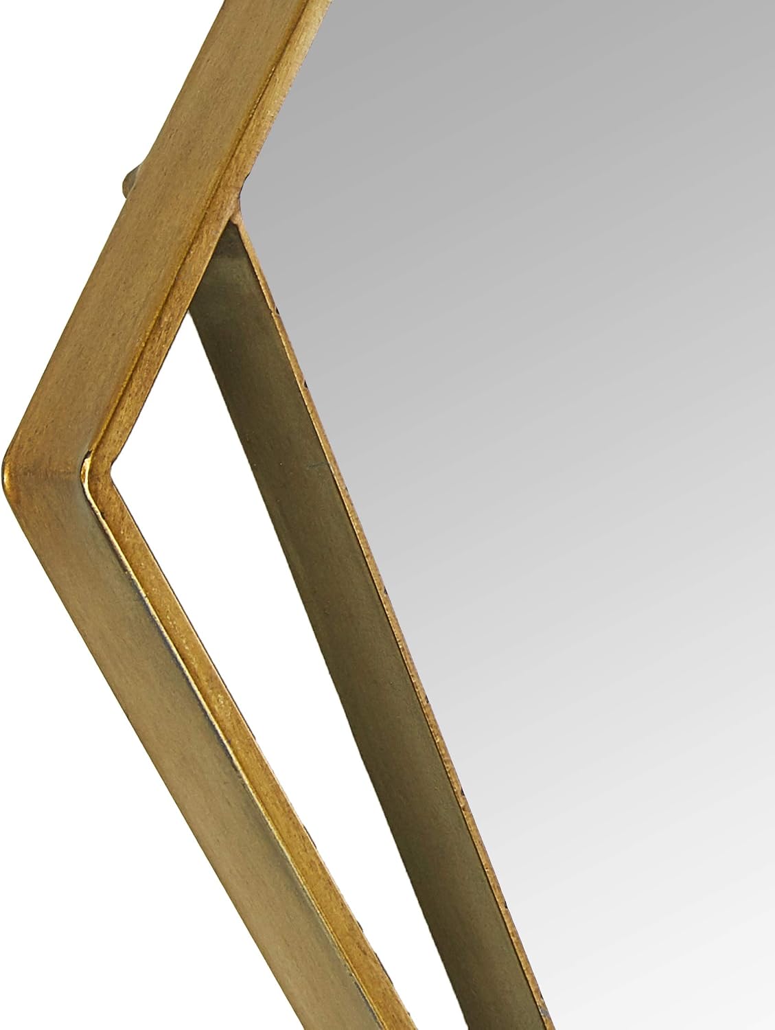 Amazon Brand - Rivet Modern Rhombus Cutout Hanging Mirror, 26.75"H, Gold