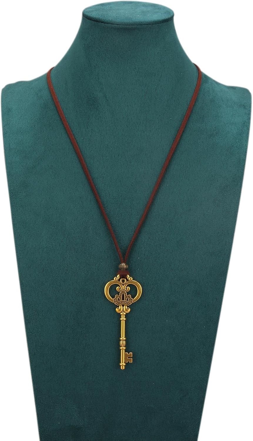 Jeilwiy Boho Statement Necklace for Women Chunky Hippie Necklace Womens Long Leather Necklaces Black Choker Bohemian - Image 2