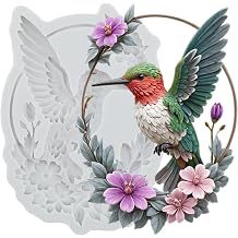 Lingzhi Hummingbird Fondant Molds Wreath Silicone Mold for Cake Decoration Cupcake Topper Chocolate Candy Sugar Gum Paste Polymer Clay