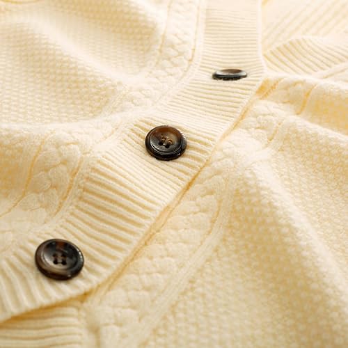 Miniatura 4 de Cárdigan de punto gofre con botones para mujer, de manga larga, estilo vintage, grueso, para exteriores, abrigo