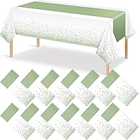 Vista 25 de 3 manteles blancos y plateados para decoración de fiesta, mantel de plástico blanco impreso, mantel rectangular desechable para cumpleaños, boda