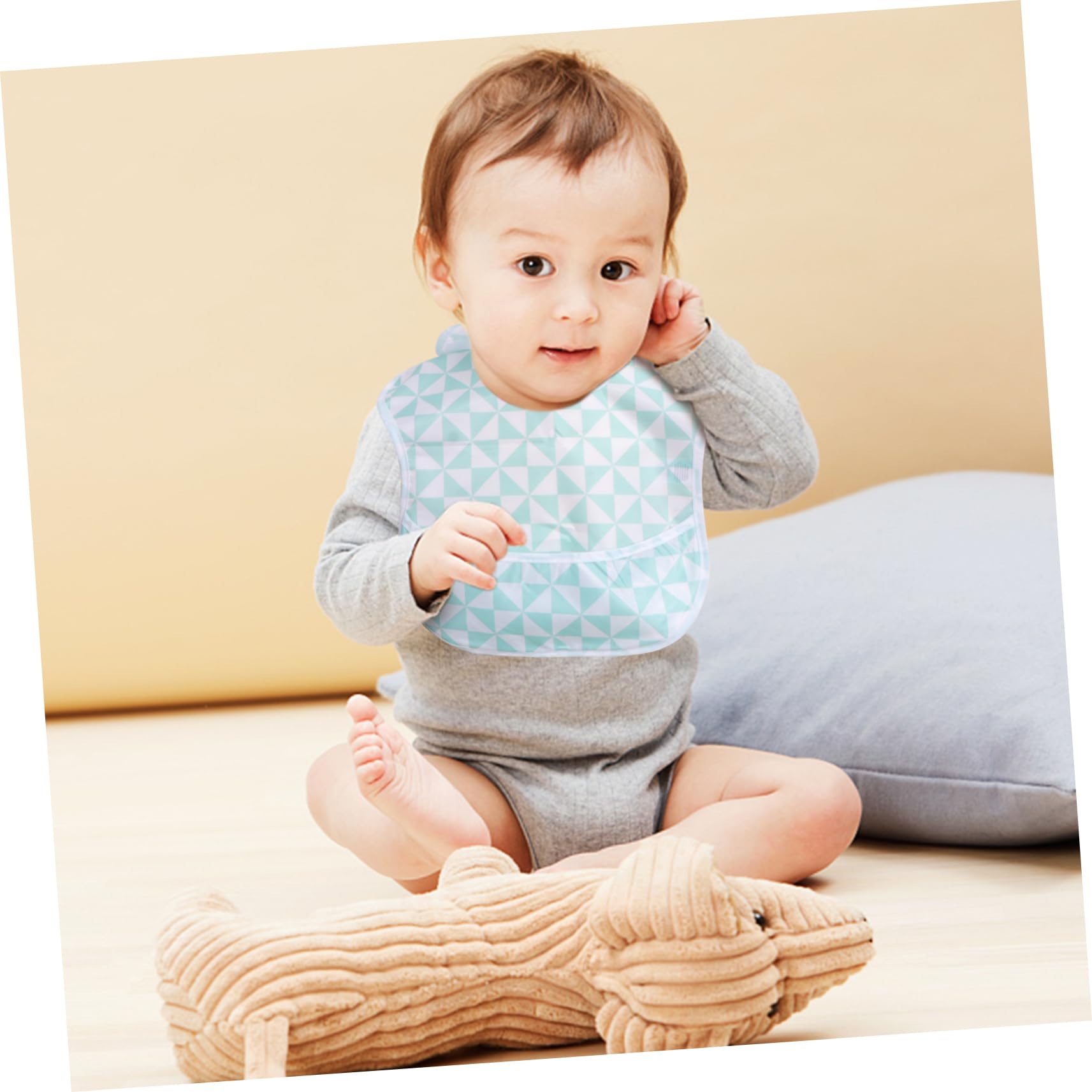 VICASKY 9pièces Bavoirs Étanches Pour Garçon Fille Avec Motifs Ours Et Pingouin Bavoirs Amovibles Pour Repas Garçon Fille Accessoires De Nourriture Pour Garçons