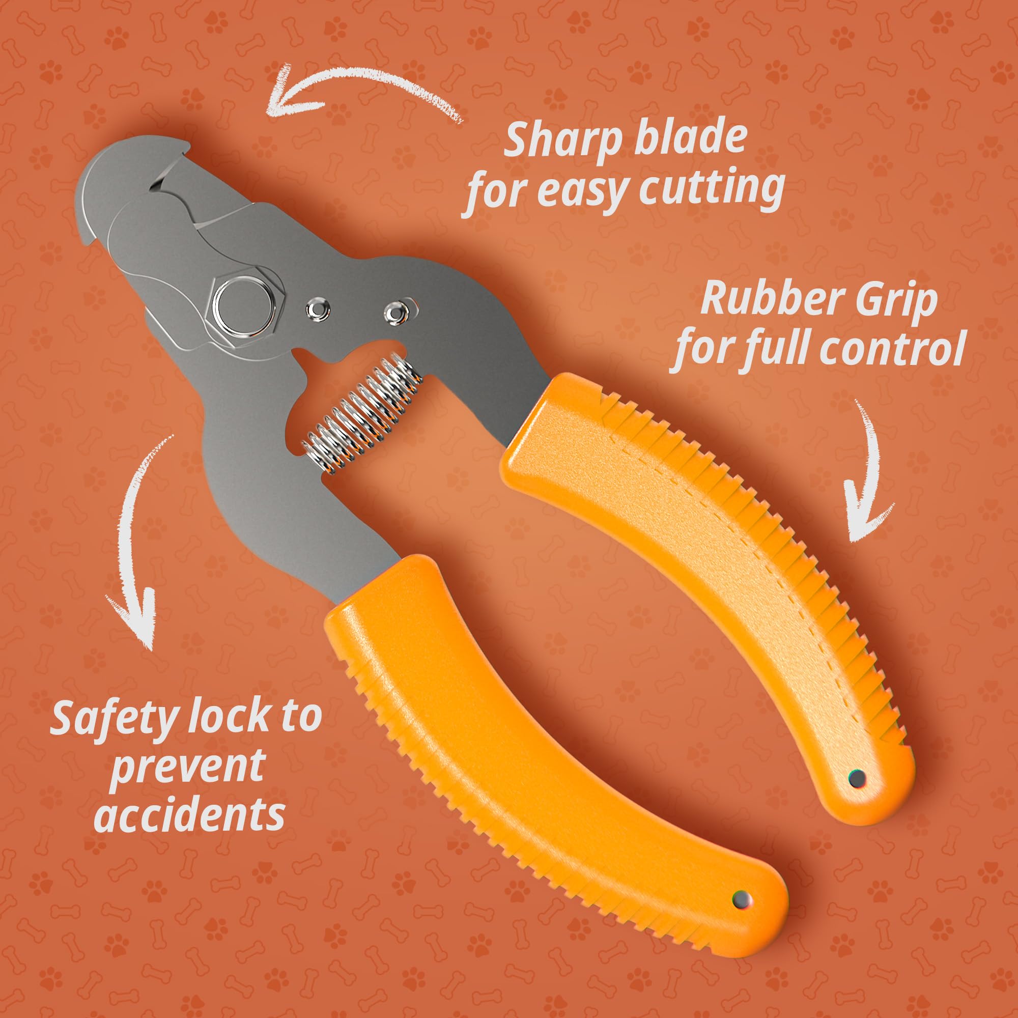 Wahl Nail Clippers - Coupe-Griffes pour Chats et Chiens, Coupe-Griffes pour Animaux, Lames tranchantes, Verrouillage de sécurité, poignée en Caoutchouc, Orange