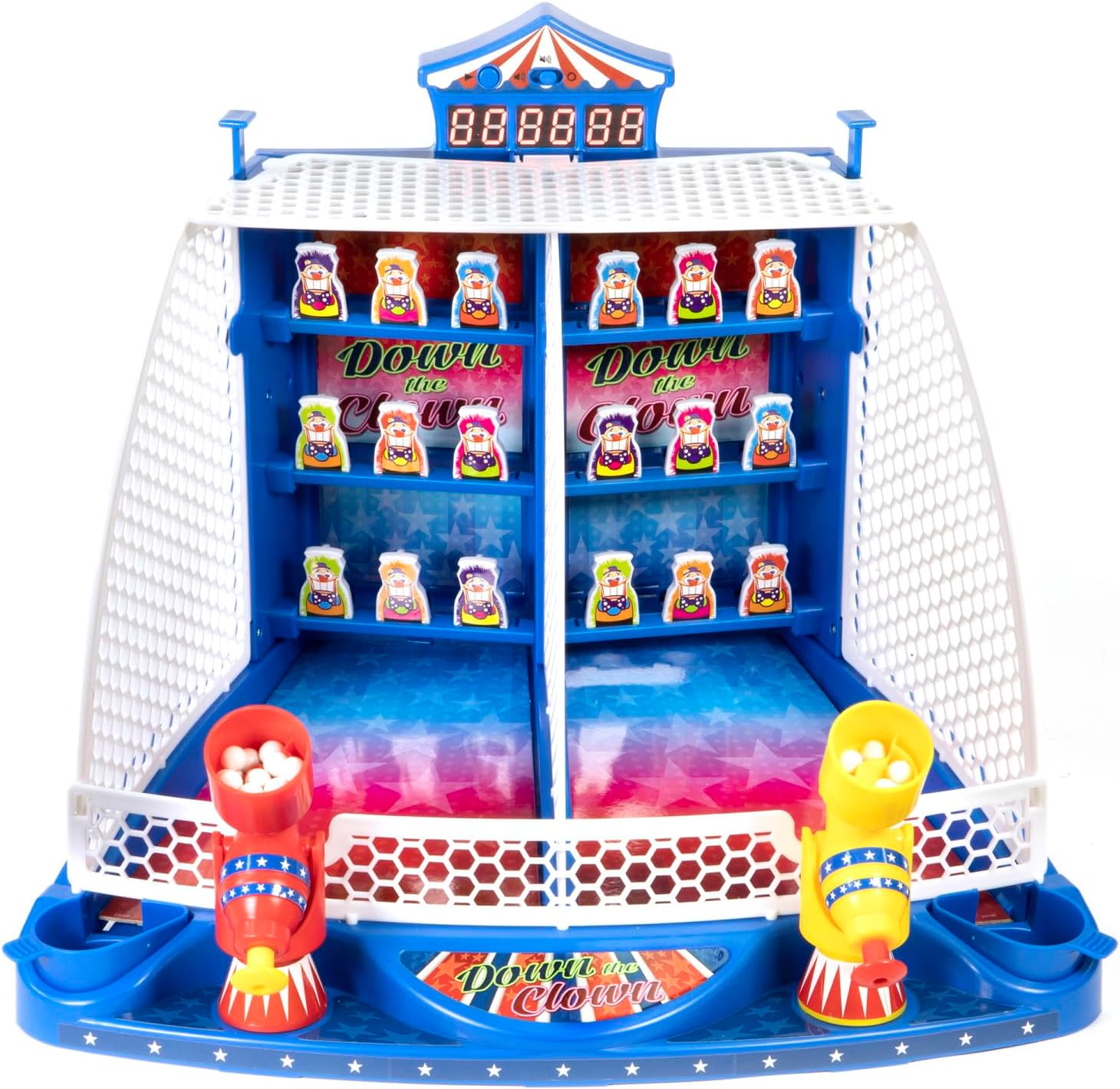 Retro Arcade Electronic: Down The Clown - Tabletop Game, Sound Effects, Electronic Scoreboard, 2 Players, Ages 6+