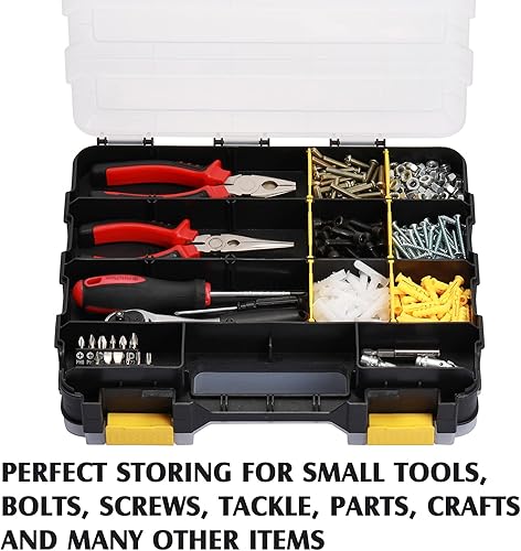 Miniatura 3 de MIXPOWER Organizador de doble cara de 34 compartimentos con polímero resistente a los impactos y separadores de plástico extraíbles personalizables,