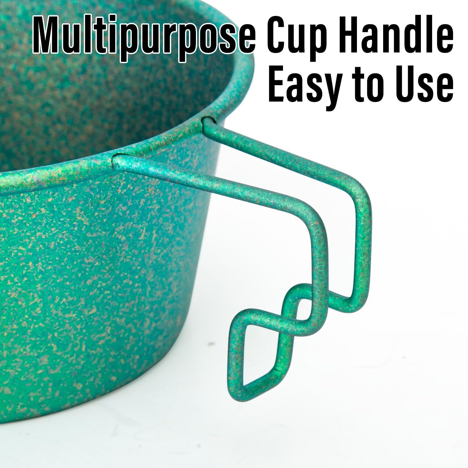 TiTo Titanium 500ML Titanium Sierra Cup Bowl with Handle Portable Lightweight Cookware for Outdoor Camping, Hiking, Backpacking, Picnic, BBQ Kitchen Tableware (Green)