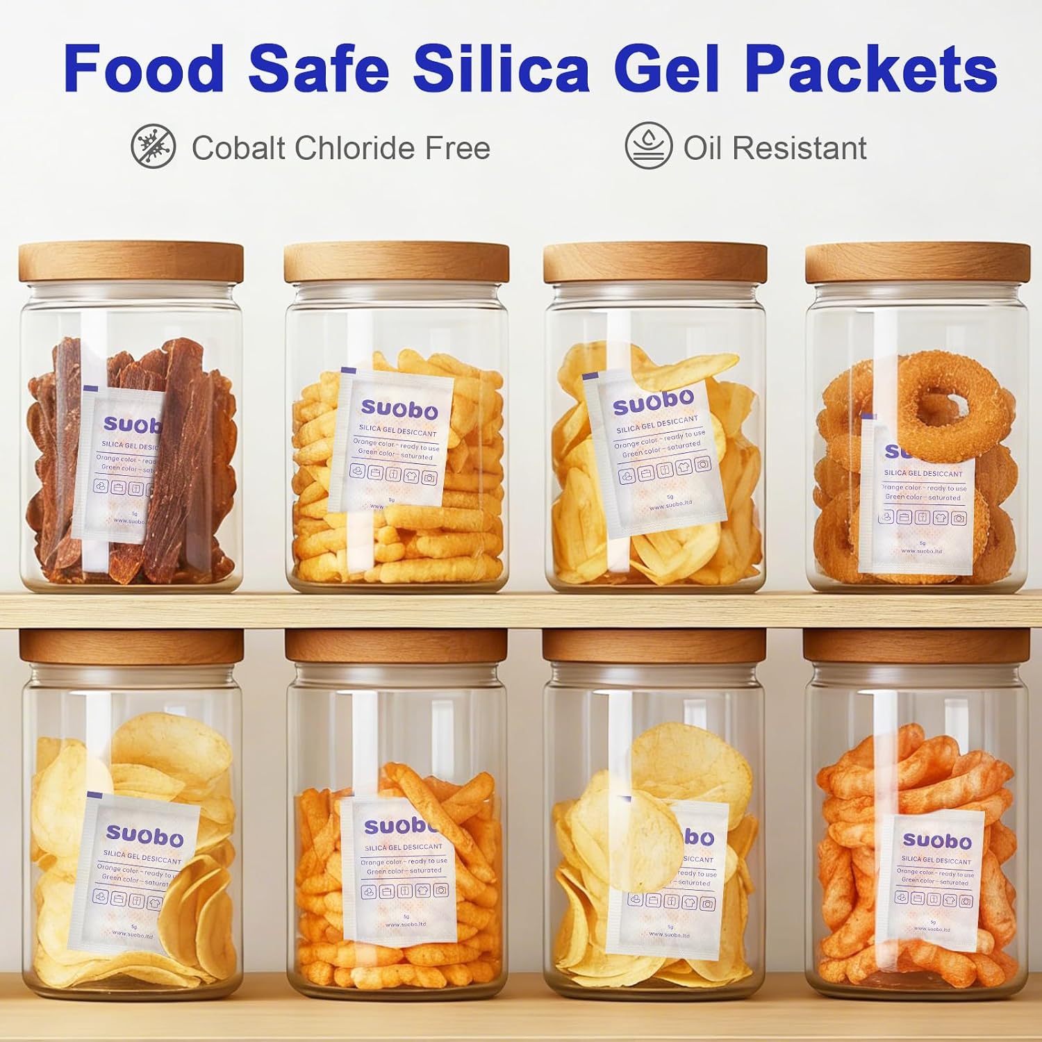 Silica Gel Packets, 5 Gram 120 Packs Moisture Absorbers for Food Grade, Desiccant Packs for Storage with Color Indicating, Rechargeable Silica Packets for Food Storage, Shoe Boxes, 3D Filaments, Safes