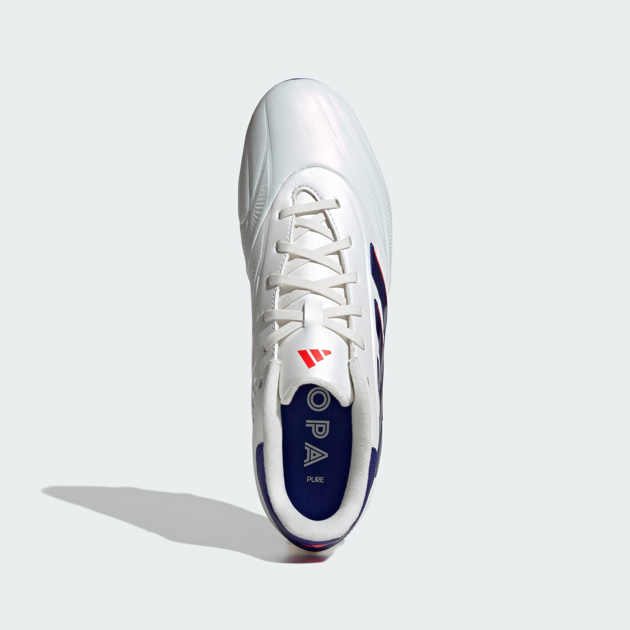 adidas Unisex - Adulto COPA PURE II LEAGUE Football Boots Firm Ground, Cloud White / Lucid Blue / Solar Red, 40 EU