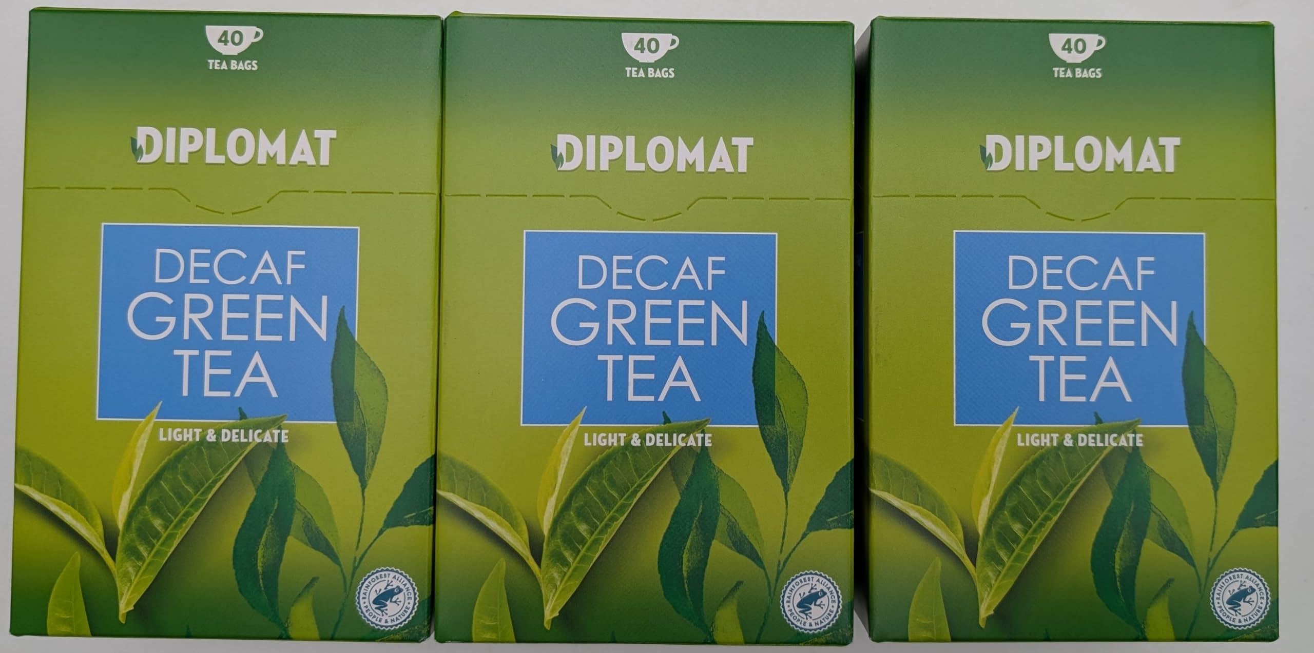 Decaf Green Tea Bags 3x40 Pack Light Delicate Tea 120 Bags Total - Decaffeinated Green Tea