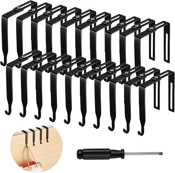 Pelopy 20 Pcs Adjustable Cubicle Hooks Metal Cubicle