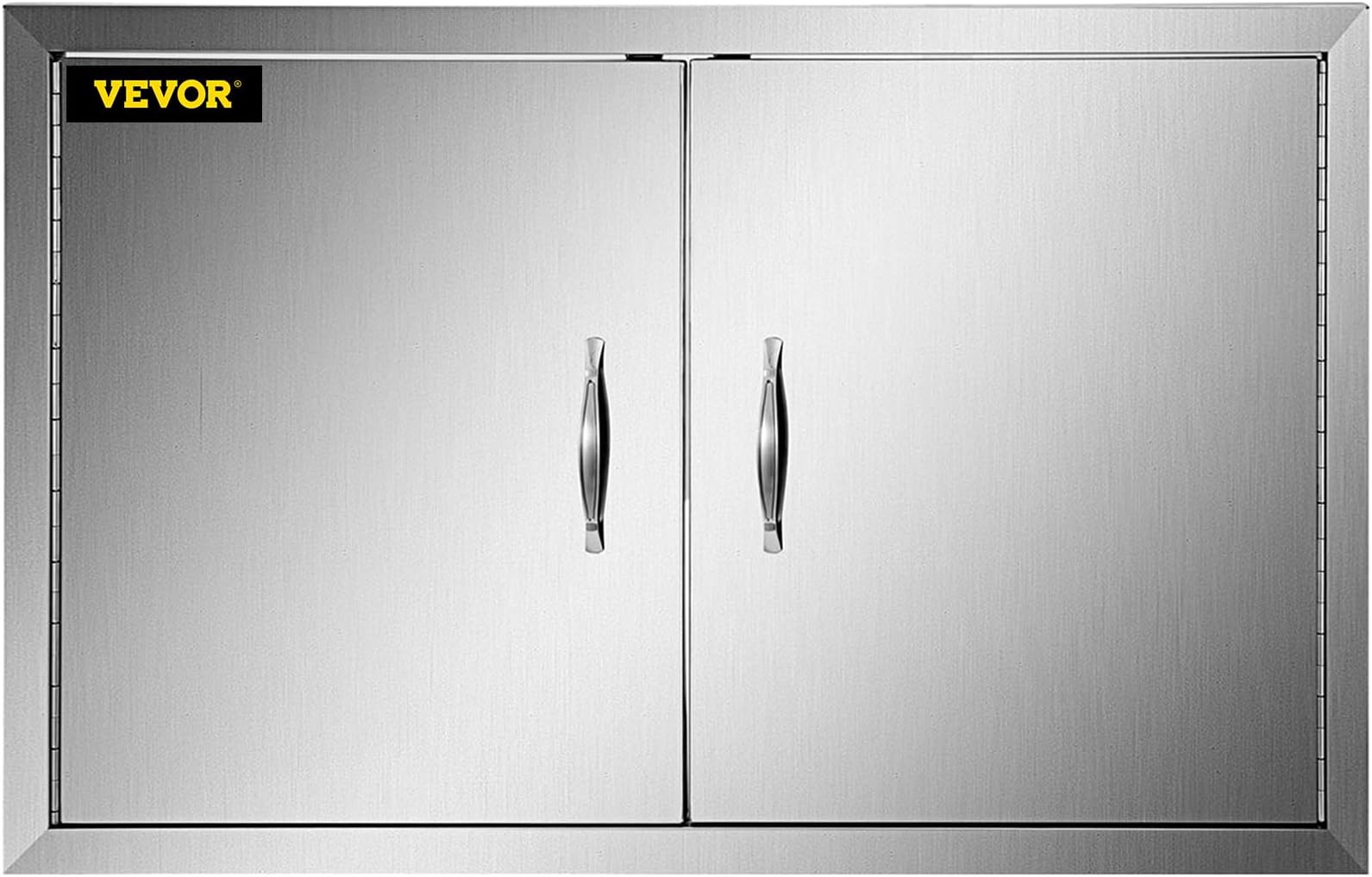 VEVOR Mophorn BBQ Double Access Door 31W x 24H Inch, BBQ Door Stainless Steel Wall Construction Vertical, Outdoor Kitchen Door for BBQ Island, Grilling Station, Outside Cabinet