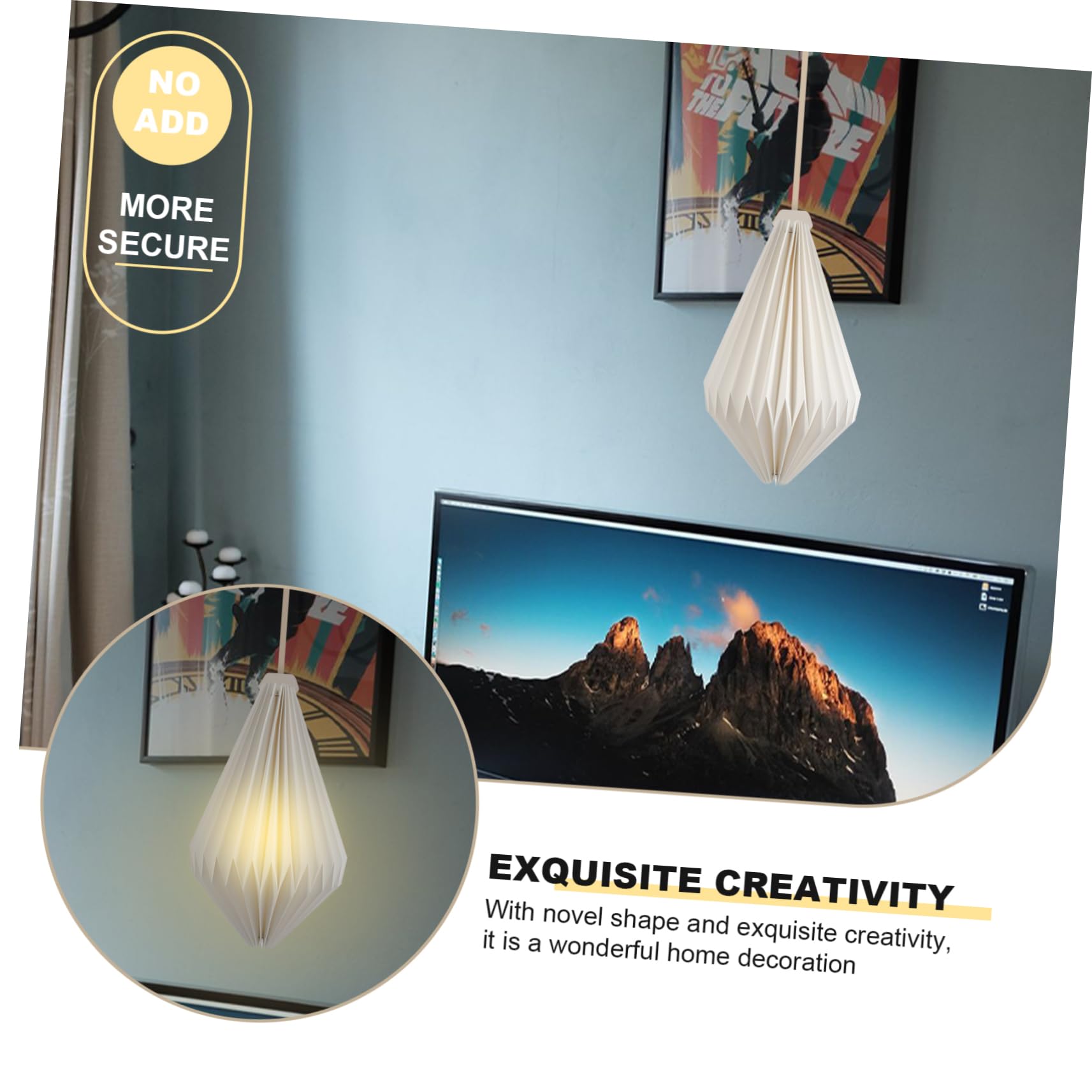 Artibetter 2pezzi Lampadario Origami Sospeso Paralume Decorativo Per Casa e Ristoranti Copertura Lampada Pendente Per Atmosfera Calda e Accogliente