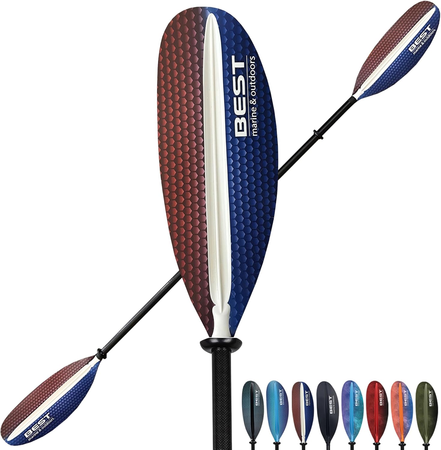 Best Marine and Outdoors Carbon Fiber Kayak Paddle for Adults – Lightweight 2-Piece Paddle with Fiberglass Reinforced Blades, Adjustable Feather Angles, Floating Design, 220cm 234cm 250cm