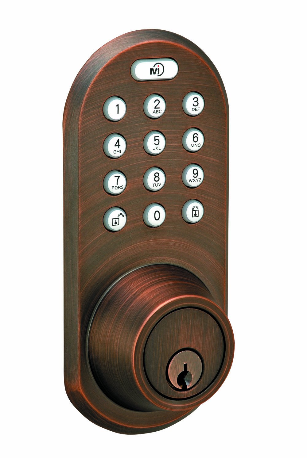 Serrure électronique dead bolt avec télécommande et clavier tactile bronze - 2