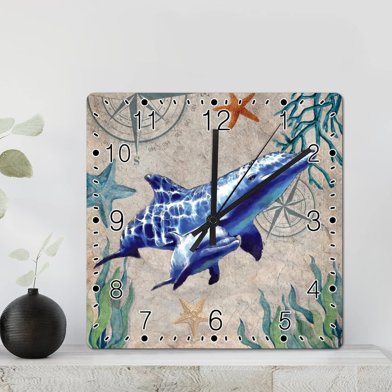 Horloge murale en bois étoile de mer pour une déco de plage apaisante