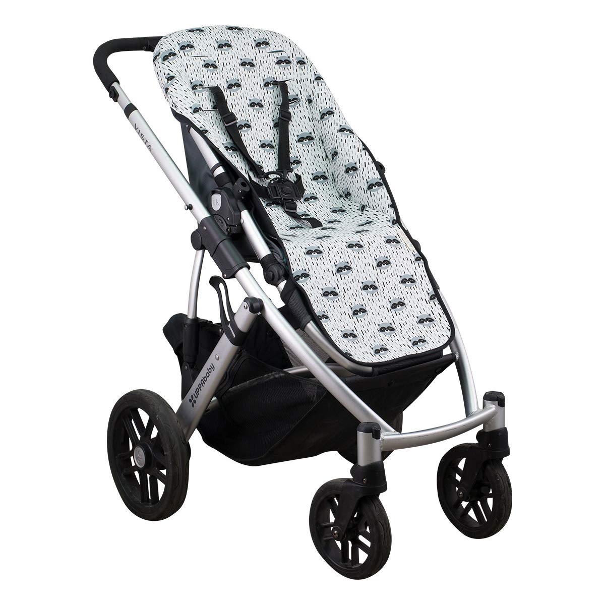 JYOKO KIDS Materassino per passeggino compatibile con Uppababy Vista e Cruz 100% Cotone (Raccoon)